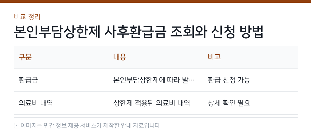 본인부담상한제 사후환급금 조회와 신청 방법 비교 정리