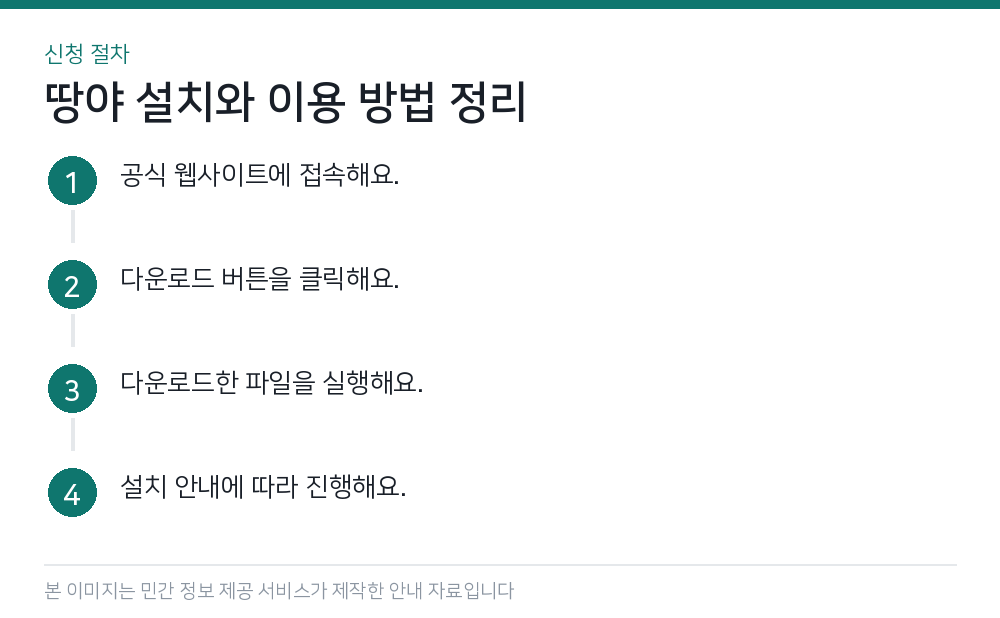 땅야 설치와 이용 방법 정리 신청 절차