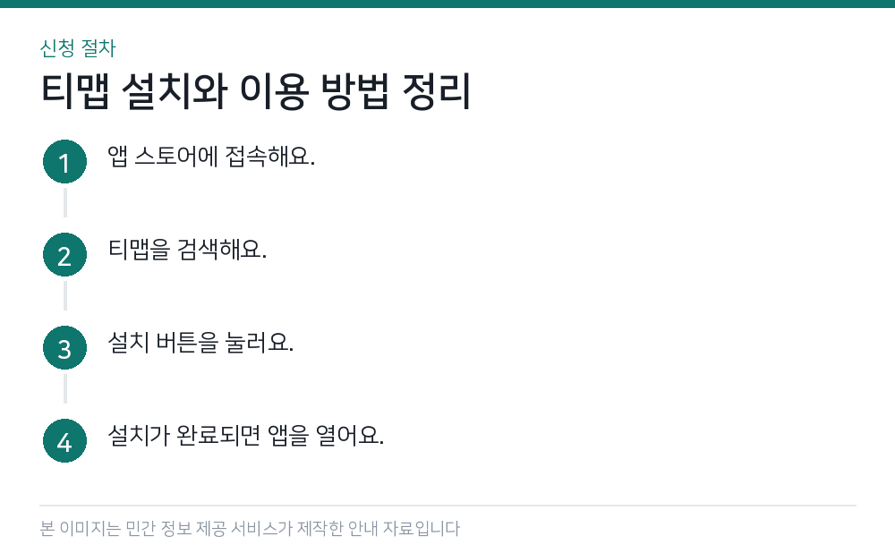티맵 설치와 이용 방법 정리 신청 절차