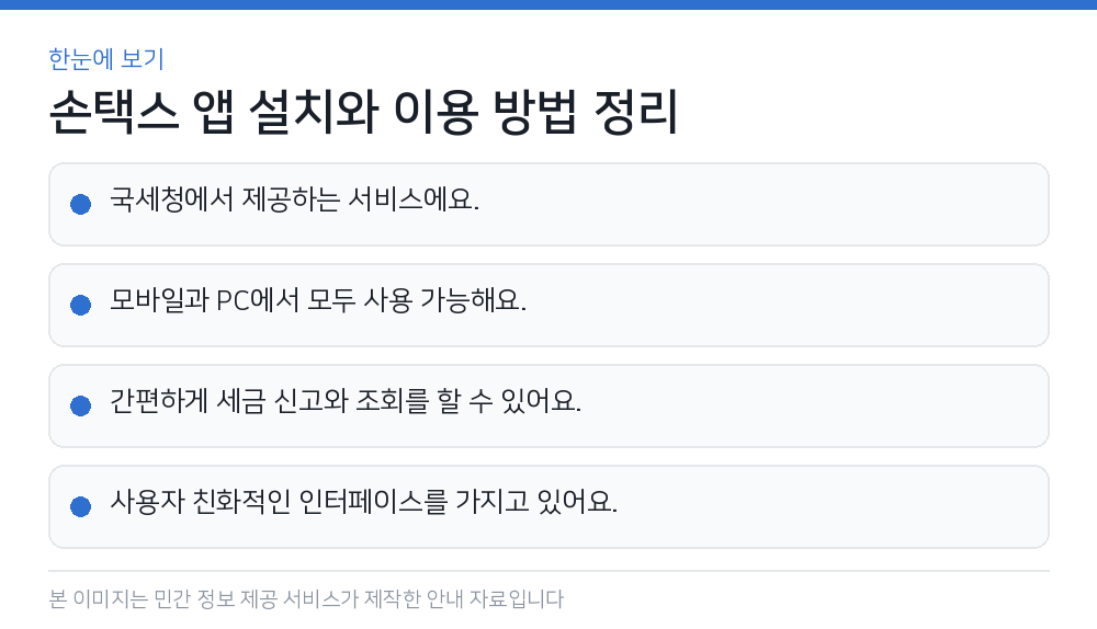 손택스 앱 설치와 이용 방법 정리 한눈에 보기