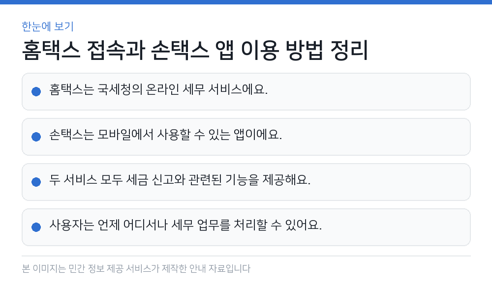 홈택스 접속과 손택스 앱 이용 방법 정리 한눈에 보기