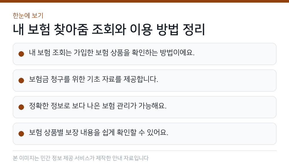 내 보험 찾아줌 조회와 이용 방법 정리 한눈에 보기