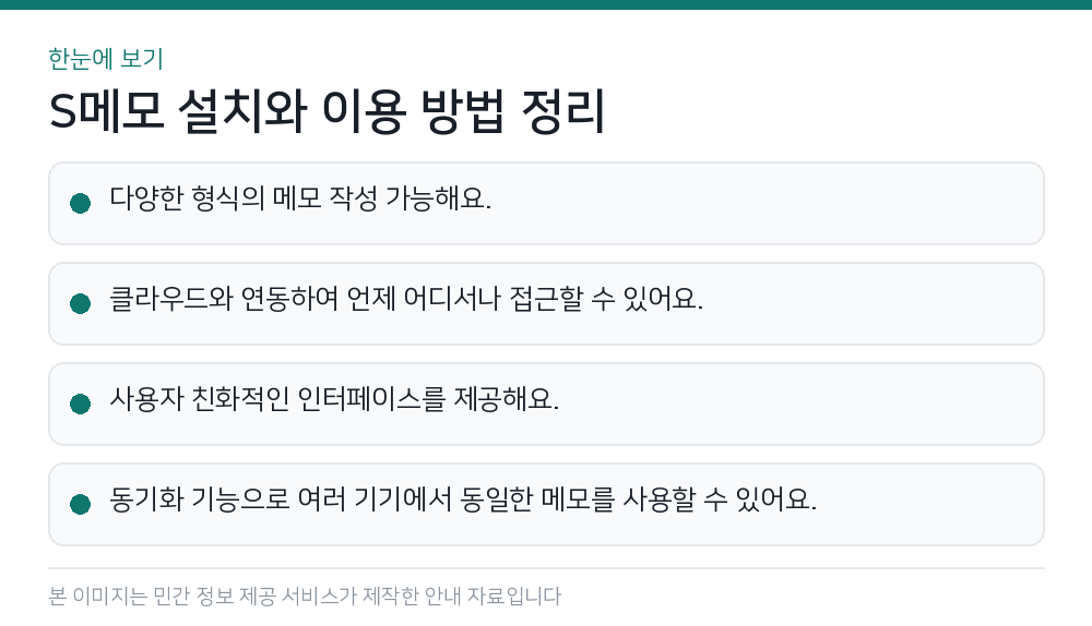 S메모 설치와 이용 방법 정리 한눈에 보기