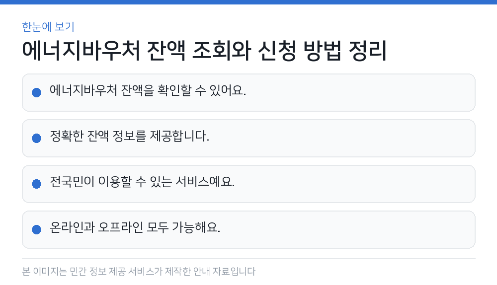에너지바우처 잔액 조회와 신청 방법 정리 한눈에 보기