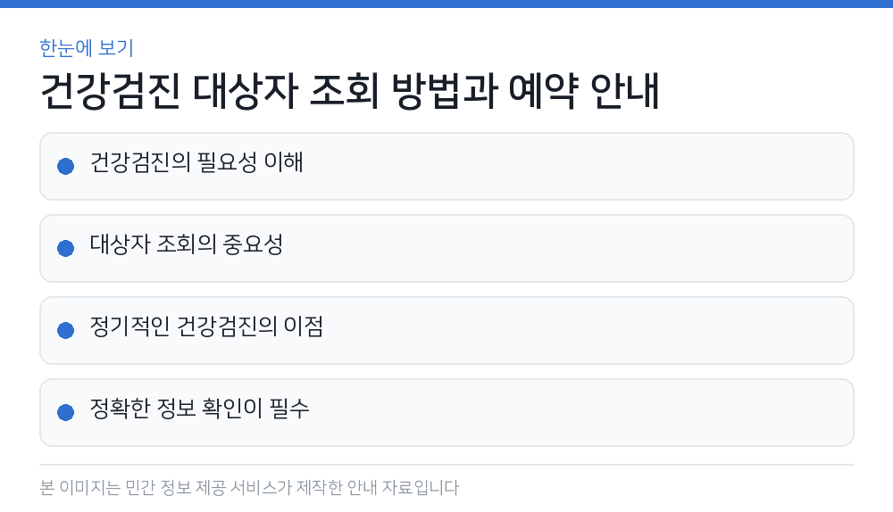 건강검진 대상자 조회 방법과 예약 안내 한눈에 보기