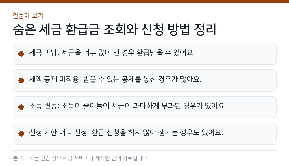 숨은 세금 환급금 조회와 신청 방법 정리 한눈에 보기