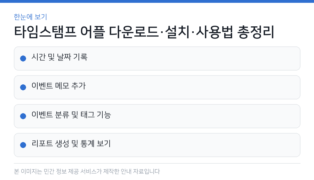 타임스탬프 어플 다운로드·설치·사용법 총정리 한눈에 보기