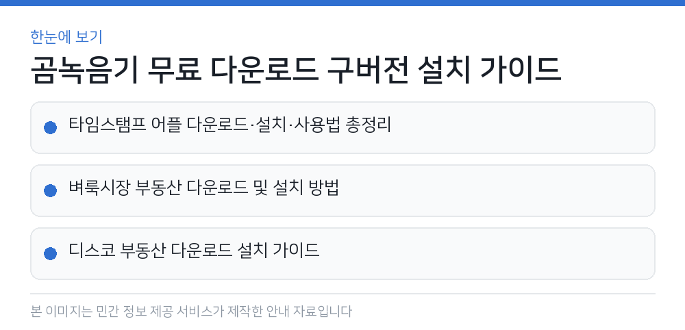 곰녹음기 무료 다운로드 구버전 설치 가이드 한눈에 보기